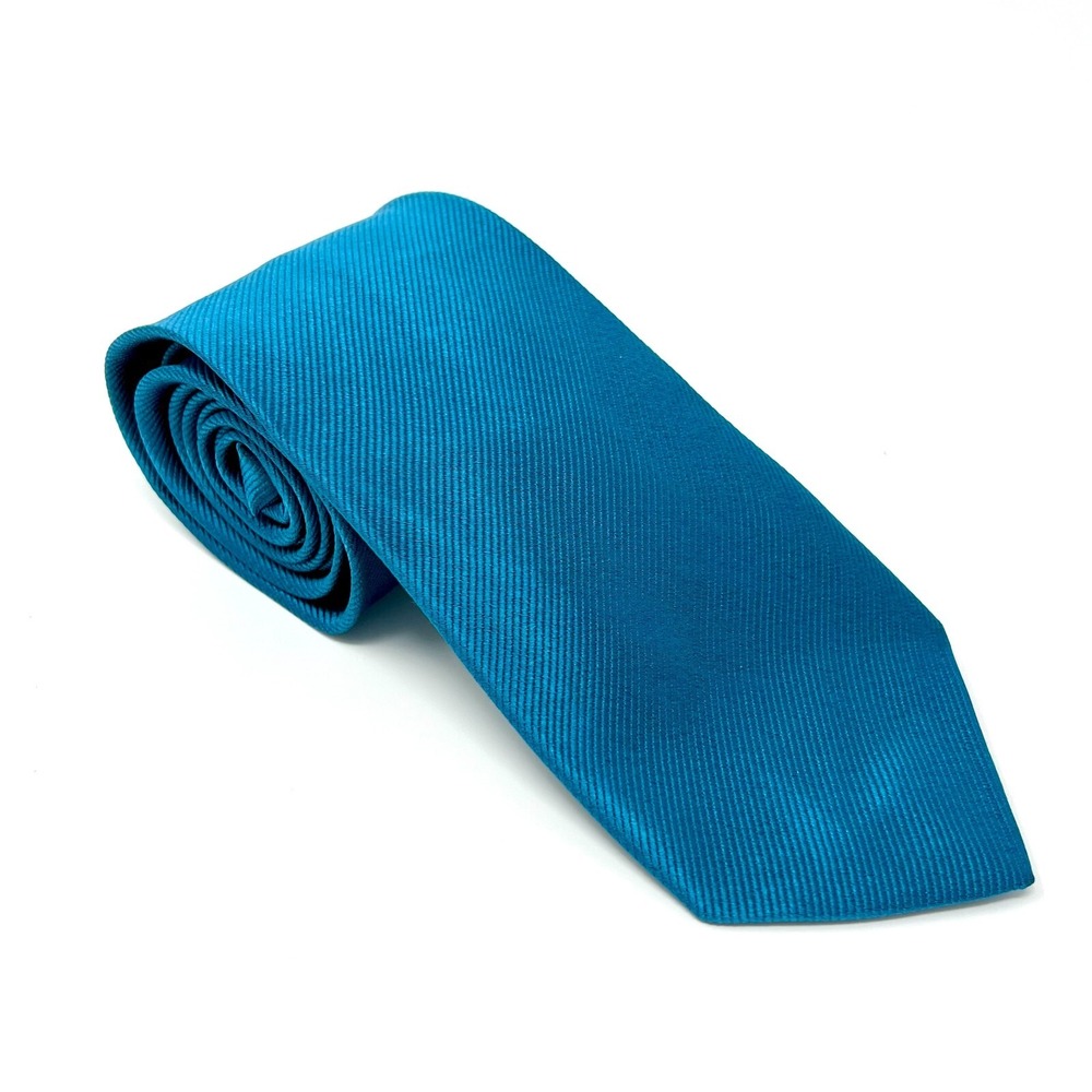 Nicole Miller Tie Blue Ribbed 100% Silk Men's Necktie